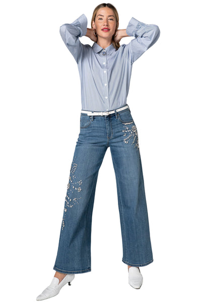 BLUE KENNEDY STRAIGHT CRYSTAL FIREWORKS JEANS Jeans Liverpool 4 Blue/Crystal Fireworks 