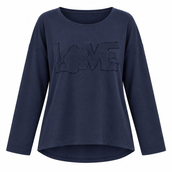 BLUE LOVE APPLIQUE SOFT TOP Top Femme Fatale 