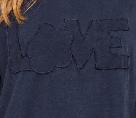 BLUE LOVE APPLIQUE SOFT TOP Top Femme Fatale 