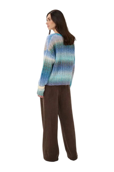 BLUE MIX V NECK PULLOVER T Shirts & Tops CULTURE 