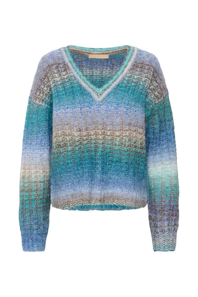 BLUE MIX V NECK PULLOVER T Shirts & Tops CULTURE 