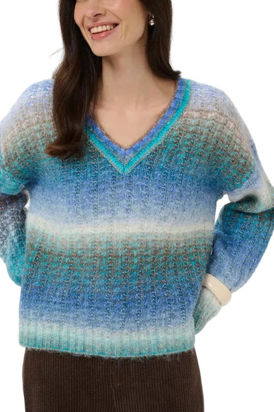 BLUE MIX V NECK PULLOVER T Shirts & Tops CULTURE 