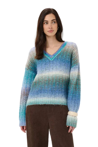 BLUE MIX V NECK PULLOVER T Shirts & Tops CULTURE 