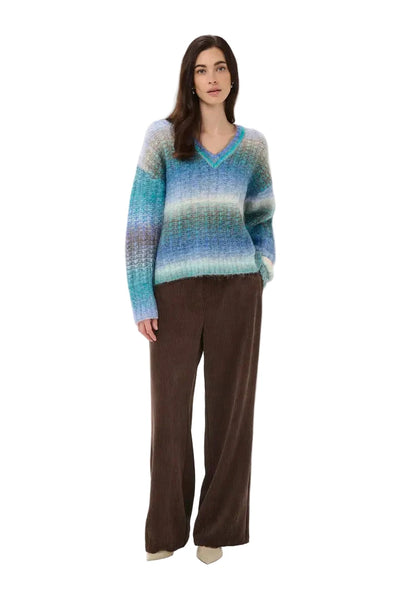 BLUE MIX V NECK PULLOVER T Shirts & Tops CULTURE 