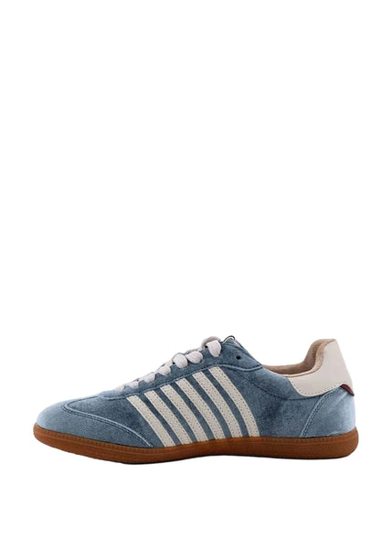 BLUE VELVET STRIPE STEVIE ATHLETIC SNEAKER SHOE Shoes Django & Juliette 