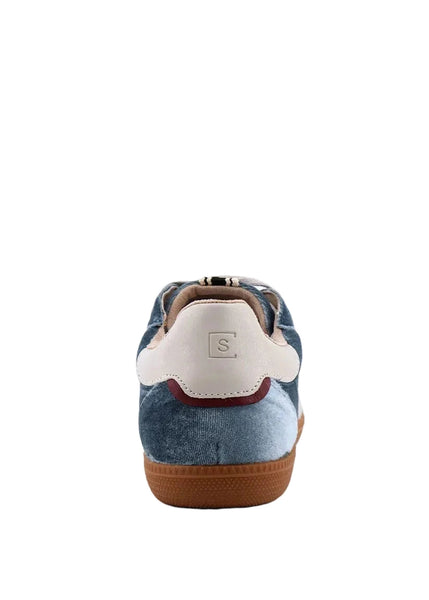 BLUE VELVET STRIPE STEVIE ATHLETIC SNEAKER SHOE Shoes Django & Juliette 