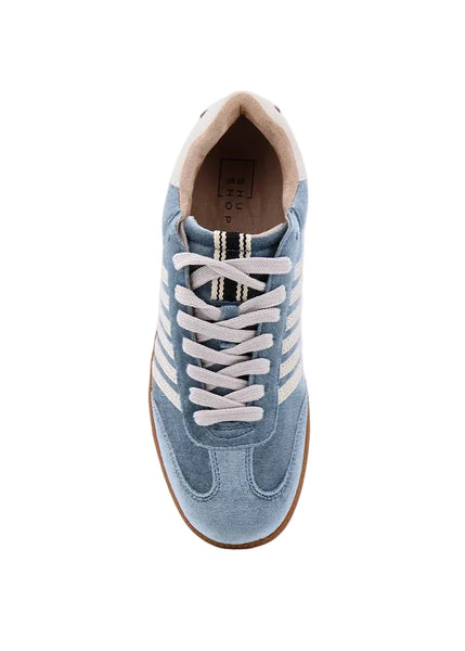 BLUE VELVET STRIPE STEVIE ATHLETIC SNEAKER SHOE Shoes Django & Juliette 