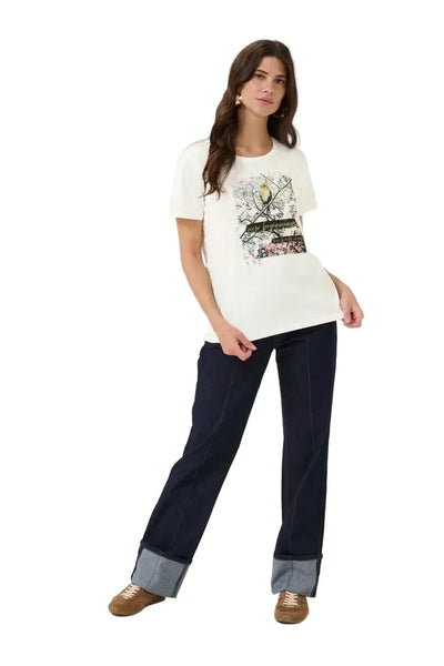 BLUE YELLOW NEW BEGINNINGS T SHIRT T-Shirt CREAM 
