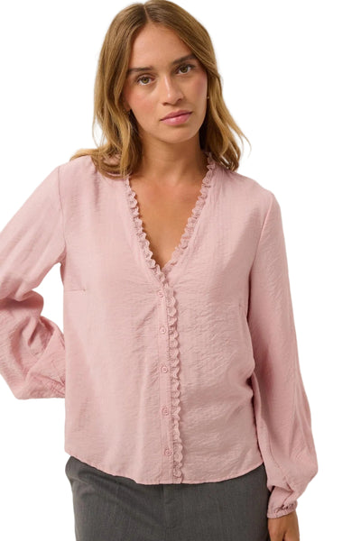 BLUSH V NECK DETAILED BLOUSE Blouse Kaffe 