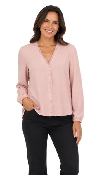 BLUSH V NECK DETAILED BLOUSE Blouse Kaffe 