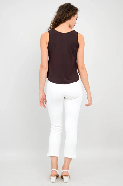 BROWN BAMBOO SWEETHEART NECK TANK TOP Top Blue Sky 