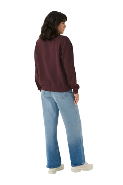 BROWN BON JOUR CREW NECK SWEATSHIRT Sweater KAFFE 