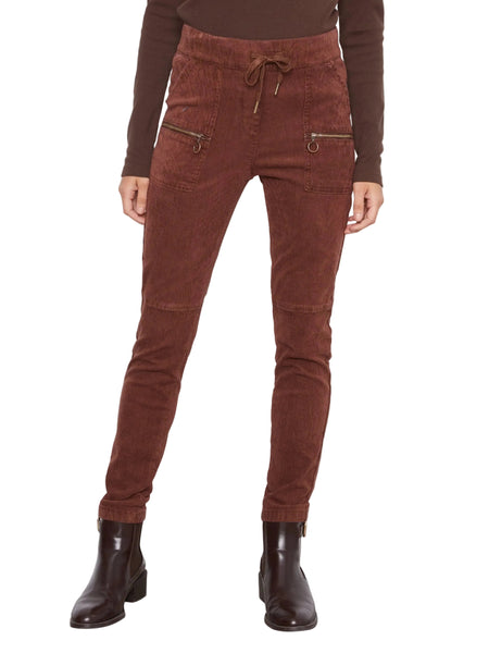 BROWN PULL ON BABY CORDUROY JOGGER WITH ZIP POCKETS Jeans Charlie B. 