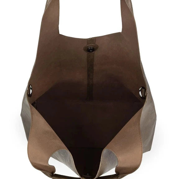 BROWN VEGAN LEATHER TOTE Handbag prenelove 