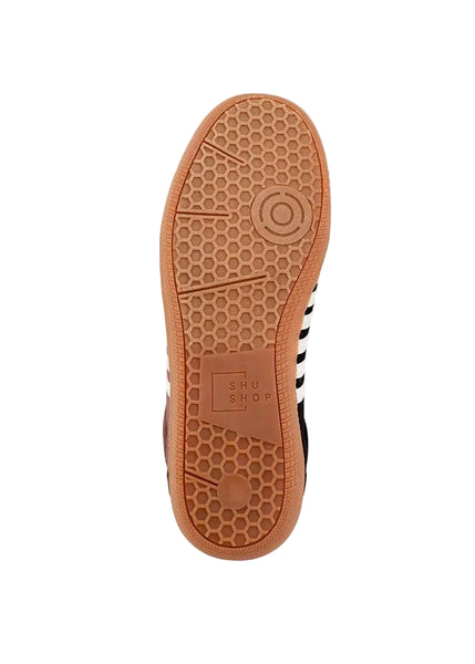 BROWN VELVET STRIPE STEVIE ATHLETIC SNEAKER SHOE Shoes Django & Juliette 