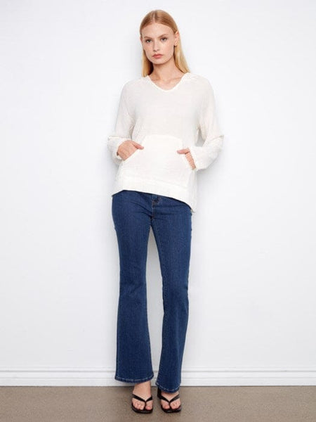 BUBBLE COTTON HOODIES WITH KANGAROO POCKET Shirts & Tops Charlie B 
