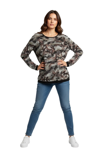 BURGUNDY BLACK WHITE SWIRL PRINTED TOP Top Bali 