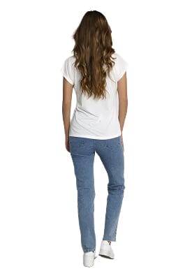 CHALK BASIC V NECK T SHIRT Blouse Kaffe 