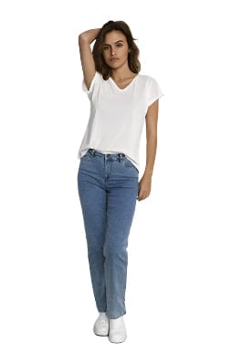 CHALK BASIC V NECK T SHIRT Blouse Kaffe XS Chalk 