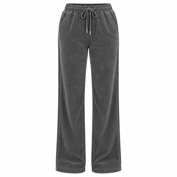 CHARCOAL CORDUROY DRAWSTRING PANTS Pant Femme Fatale 