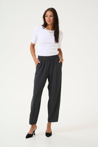 CHARCOAL ELASTIC WAIST TROUSER PANT Pant KAFFE 