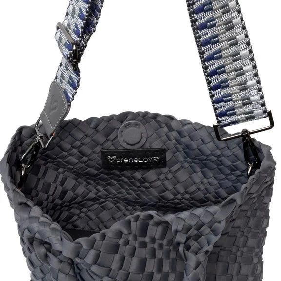 CHARCOAL SMALL WOVEN TOTE Handbag prenelove 