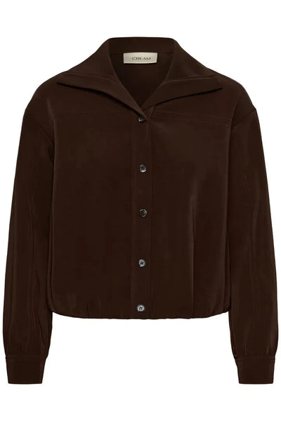 CHOCOLATE BROWN DOUBLE HEM JACKET Coats & Jackets CREAM 