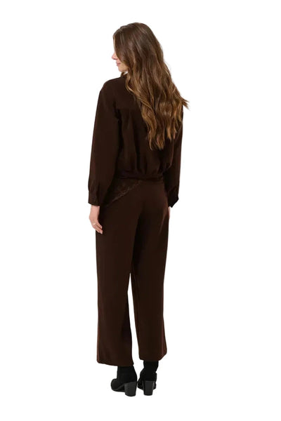 CHOCOLATE BROWN DOUBLE HEM JACKET Coats & Jackets CREAM 