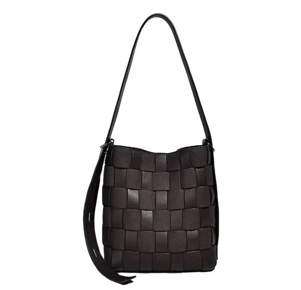CHOCOLATE VEGAN LEATHER AND SUEDE BAG Handbag prenelove OS Chocolate 