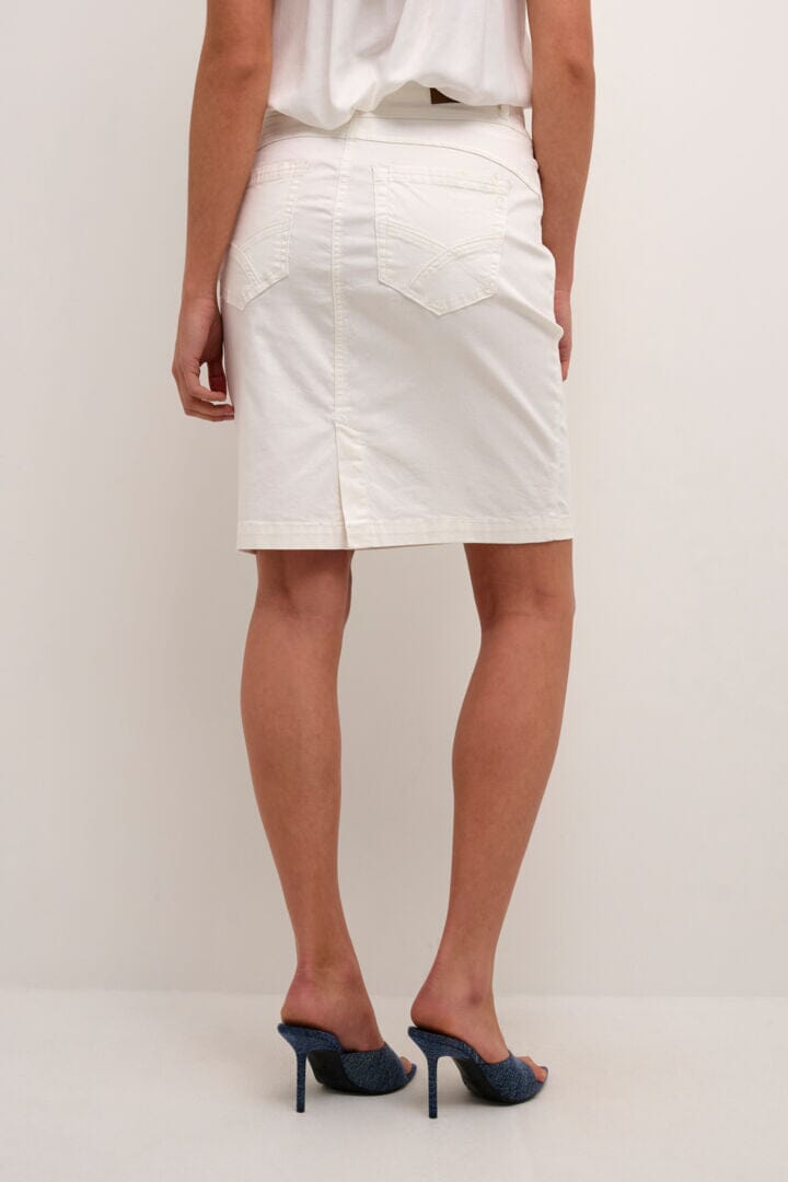 High waisted white stretch skirt sales