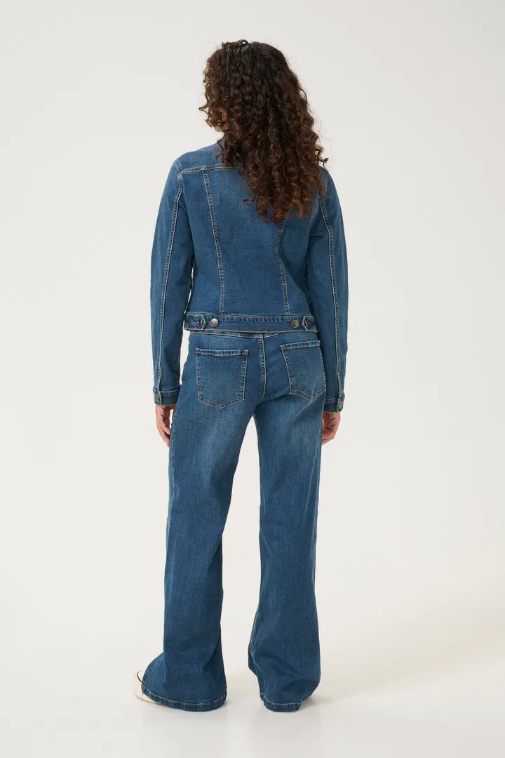 CLASSIC STRETCH VINTAGE BLUE DENIM JACKET – FashionWear Canada