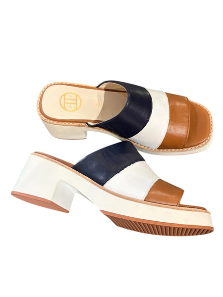 COLOR BLOCK TRIPLE BAND SLIDE SANDAL Shoes Little Empress 