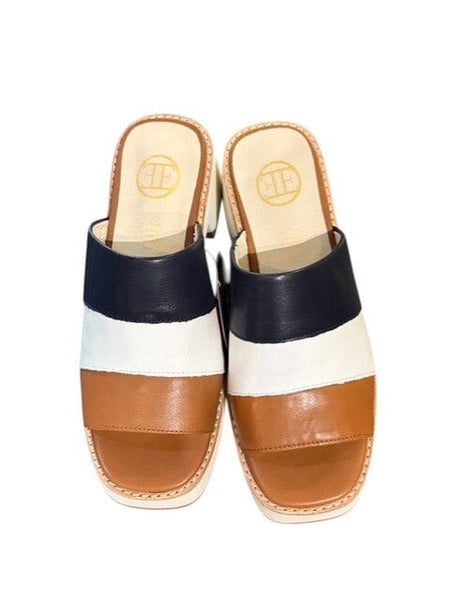 COLOR BLOCK TRIPLE BAND SLIDE SANDAL Shoes Little Empress 