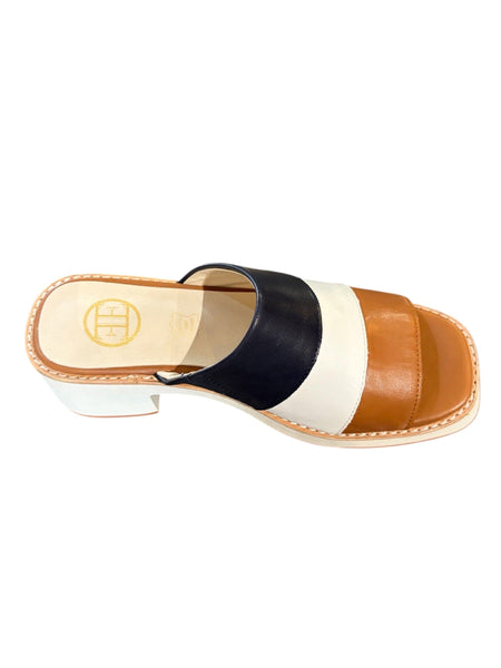 COLOR BLOCK TRIPLE BAND SLIDE SANDAL Shoes Little Empress 
