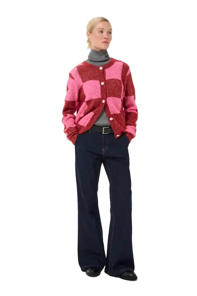 COLORBLOCK CHECK CARDIGAN T Shirts & Tops CULTURE 