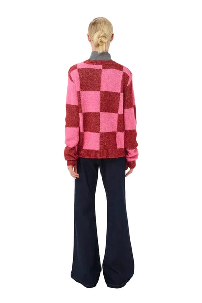 COLORBLOCK CHECK CARDIGAN T Shirts & Tops CULTURE 