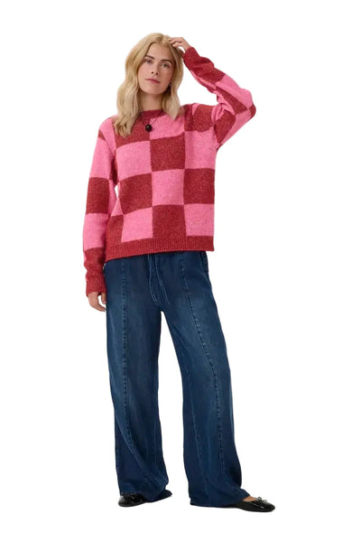 COLORBLOCK CHECK SWEATER T Shirts & Tops CULTURE 