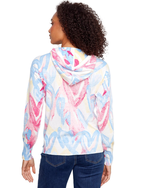 COLOURFUL HEART REVERSE PRINT HOODIE Shirts & Tops Charlie B 