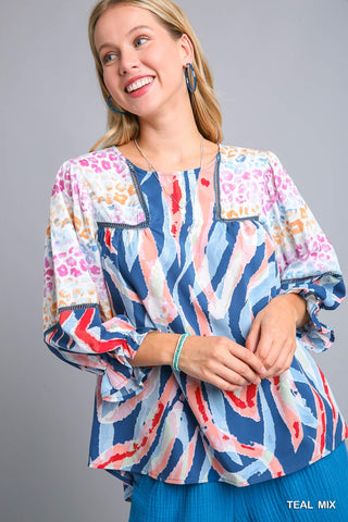 COLOURFUL MULTI MIX TOP Top FashionWear Collection S Colourful Multi Mix 