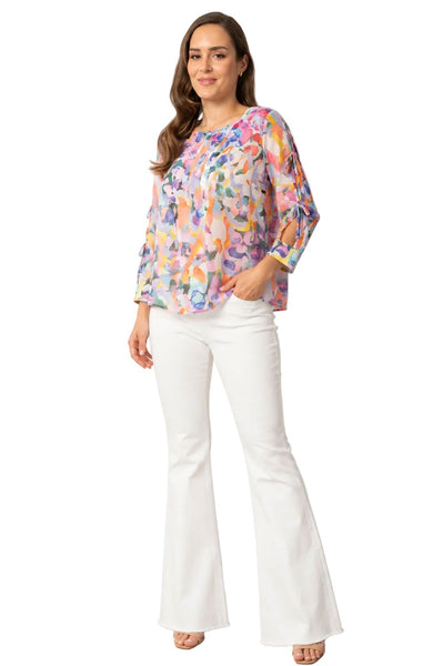 COLOURFUL TIE SLEEVE SHEER TOP Top Bali 
