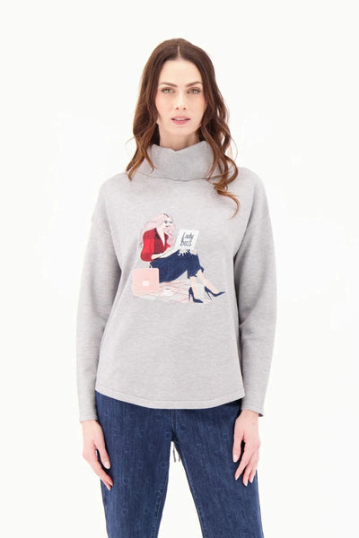 COWL NECKLINE BOSS LADY SWEATER Shirt Gabby Isabella 