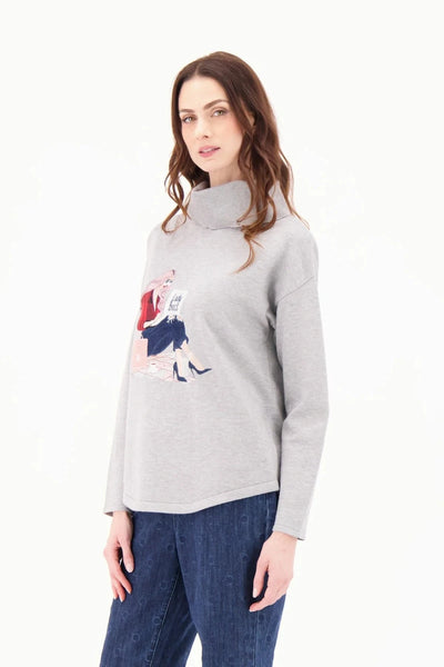 COWL NECKLINE BOSS LADY SWEATER Shirt Gabby Isabella 