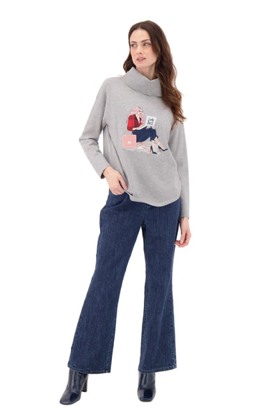 COWL NECKLINE BOSS LADY SWEATER Shirt Gabby Isabella 