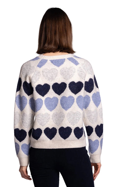 COZY BLUE HEART KARDIA SWEATER SWEATER Pink Martini 