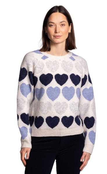 COZY BLUE HEART KARDIA SWEATER SWEATER Pink Martini 