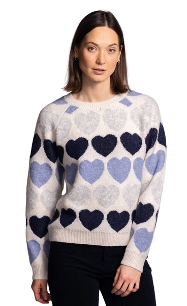 COZY BLUE HEART KARDIA SWEATER SWEATER Pink Martini 