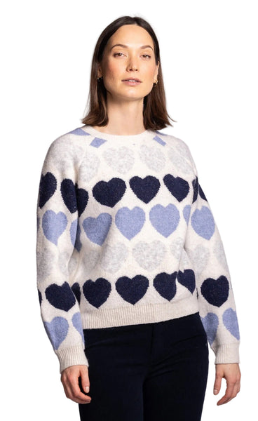 COZY BLUE HEART KARDIA SWEATER SWEATER Pink Martini 