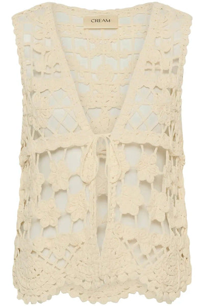 CREAM CROCHET VEST Cardigan CREAM 