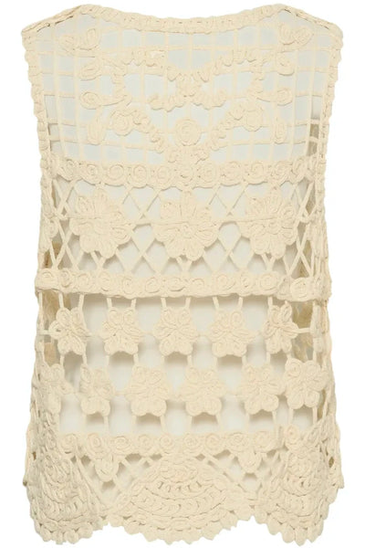 CREAM CROCHET VEST Cardigan CREAM 