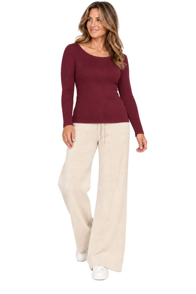 CREAM KNITTED COZY FLOWY PANTS Lounge Pants NIKKY 